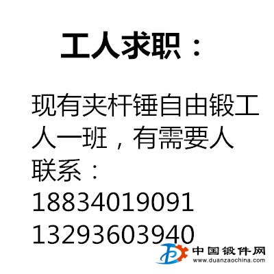 夾桿錘自由鍛工人一班
